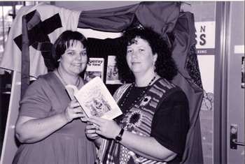 Jayne Clapton (left) and Colleen Geyer prepare for the gathering. Photo courtesy of the Journey archives 