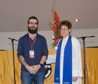 New minister, Rev Harlee Cooper, and Moderator, Rev Kaye Ronalds. Photo by Osker Lau