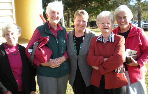 Members of Dalveen Uniting Church, Bev Butler, Pam Mitchell, Allyson Abraham, Cath Brown and Dulcie Welsh. Photo by Joyce Abraham