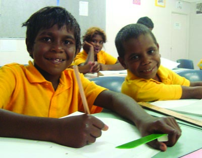 Shalom Christian College Primary students Brian and Darren enjoy learning. Photo: Shalom Christian College