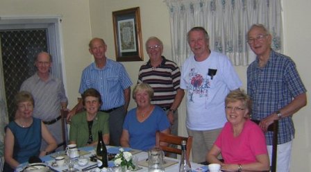 (From left to right) Ray and Margaret Reddicliffe, Trevor and Dawn Foote, Graham and Wendy Johnson, Ossie Kadel, and Ken and Heather Neill. 