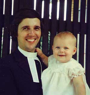 Neil Sims with daughter Jo in 1976. Photo courtesy of the Sims family