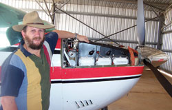 McKay Patrol Minister Rev Garry Hardingham checks out the aircraft maintenance