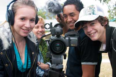 Film makers Dee Martin, Mandy Lake, Poni Rapana, and Chris Ogdon. Photo by Adam Ware