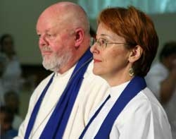 Moderator, Revd Dr David Pitman and Synod Secretary Rev Jenny Tymms