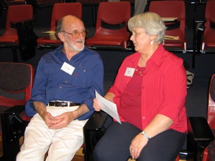 Dr John Collins in conversation with Uniting Church Deacon Rev Alison McRae from Swift Creek, Victoria
