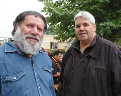 Indigenous leaders Victor Wilson (left) and Ken Sumner who presented the proposal 