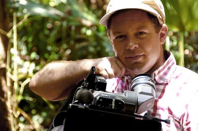 Freelance camera operator Simon Fuller on location in a Mexican jungle in 2007. Photo courtesy of Simon Fuller