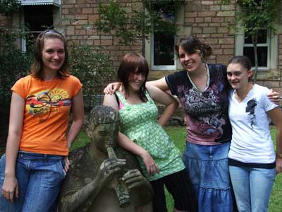 Year in the Son students Rebecca Weier, Melanie Webber, Michelle Flint and Jessica Davis. Photo courtesy of YITS