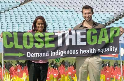 Olympic gold medallists Catherine Freeman and Ian Thorpe helped launch the Close the Gap Indigenous health campaign, which seeks to achieve health equality for Aboriginal and Torres Strait Islanders within a generation. Photo by Michael Myers/OxfamAUS