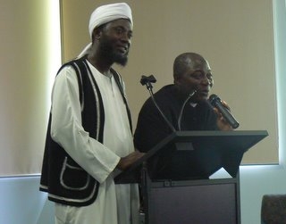 Imam Muhammad Ashafa and Pastor James Wuye at the Riverglenn Conference Centre. Photo by Frank Dingle