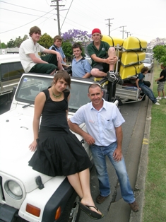 Canoes and a four wheel drive, what more could a boy want? A job. School Chaplain Rebecca Howlett and Connect\\\'s Stu Herriman at the launch of Build the Future with students Jesse Wright, Tyler Thompson and Mitchell Higgs (back row) and Reece Wilson.