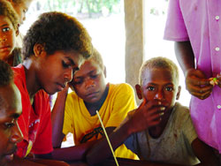 Solomon Islands Children from Koleasi village have few resources