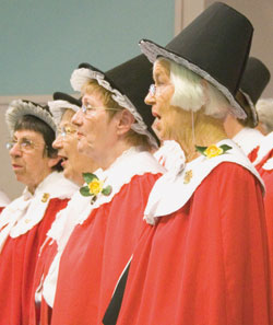 Brisbane Welsh Singers conductor Audrey Bellingham (far right) enjoys a chance to sing during their final concert, at Bayside Uniting in October. Photo by Mardi Lumsden 