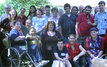 Some members, carers and staff of the Transformers choir. Photo by Mardi Lumsden