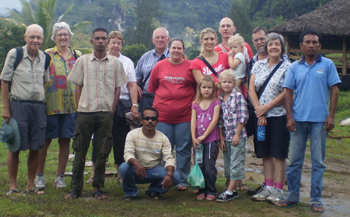 The Uniting Church team, with drivers (from left): Bill and Estelle Gibson, Rod and Merle Ruhle, Tanya Richards, John Ruhle and family, Noel and Noela Rothery. Photo courtesy of John Ruhle