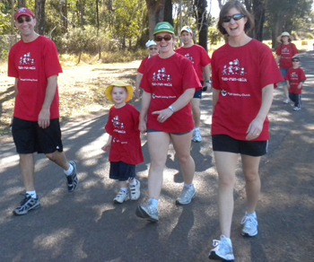 Walkers enjoy the Moggill Family Fun Run/Walk. Photo by Sally Gradidge