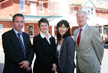 ACU Vice-Chancellor Professor Greg Craven, NCLS Research Director Dr Ruth Powell, Tina Rendell, Executive Director of the Board of Mission, and Professor Thomas Martin, Deputy Vice Chancellor (Research) at ACU. 