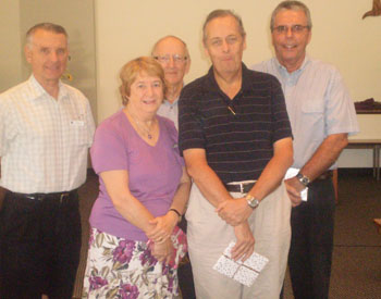 Retiring Camp Constable Committee members (from left) Terry Edwin-Smith, Bev Adams, Roger Barringham, Cameron Struble and Tony Butler. Absent – Robert Adams. Photo by John Ruhle 