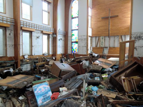 Inside the Shinsei Kamaishi Church, Japan. Photo courtesy of UnitingWorld