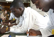 Liberian teachers taking part in child development workshops onboard the Mercy Ship 