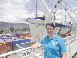 Bundaberg Uniting Church member Ellen Venz onboard Africa Mercy. Photo by crew