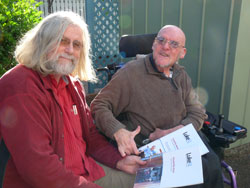 Dave Andrews (left) and Mike Duggan were keynote speakers at the Brisbane Luke14 launch. Photo by Sue Hutchinson