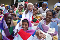 Dr Catherine Hamlin with patients at the Addis Ababa Fistula Hospital. Photo by Lucy Perry of Pure Graphics for the Hamlin Fistula Relief