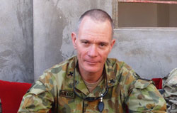 Australian Army Chaplain, Rev John Saunders, in Uruzgan Province, Afghanistan. Photo courtesy of Defence media 