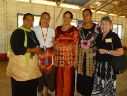 Judy Morrison, far right, with new and renewed Tongan friends. Photo by Alan Morrison 