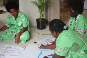 Women leaders brainstorm issues faced by women in the Pacific. Photo courtesy of UnitingWorld