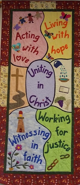 Jan Pennington’s banner. Photo courtesy of Middle Ridge Uniting Church  