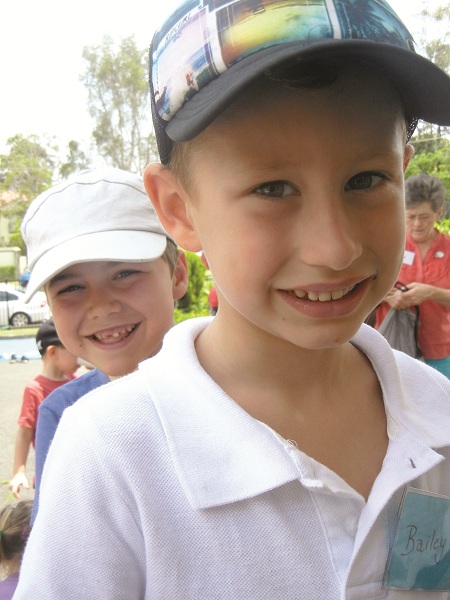 Tyler and Bailey at a recent Ashmore Uniting Church fun day. Photo: Cheryl Foote