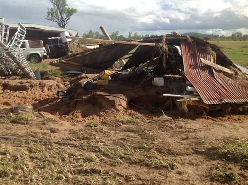  Damage on a property in Gayndah, after the January floods. Photo: Central Burnett Uniting Churches
