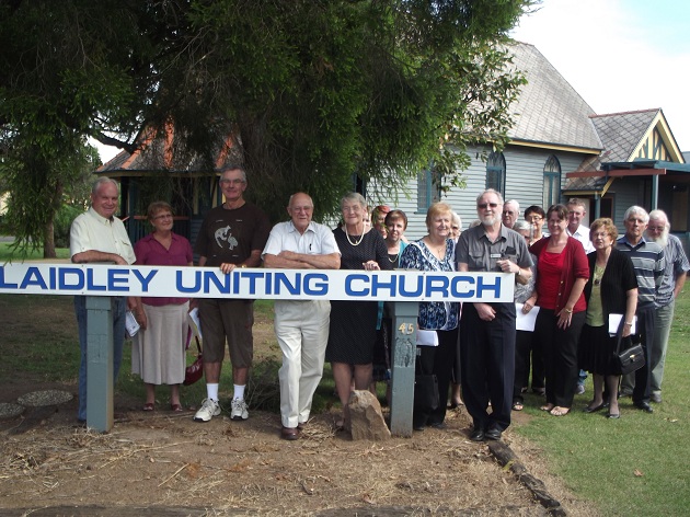 Laidley Uniting Church members help rebuild the community after flooding. Photo: Euan McDonald