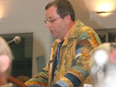 David Busch: disciple on the way, gives his testimony at the 30th Synod opening worship. Photo: Holly Jewell