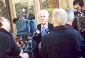 Uniting Church President Rev Dr Dean Drayton speaking for the church. Photo by Stephen Webb courtesy of Insights