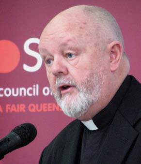 Moderator Rev Dr David Pitman speaking at the launch of the QCOSS Poverty in Queensland report