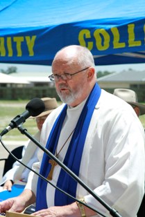The Moderator Rev Dr David Pitman at the Unity College opening