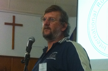 Gary Hardingham speaks at the 2013 Rural Muster. Photo by Rodney Muston
