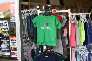 Child's t-shirt reading "I heart West End"