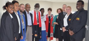 Shalom Christian College students and staff with leaders from the North Queensland and Calvary presbyteries, the Queensland Synod and the Uniting Aboriginal and Islander Christian Congress