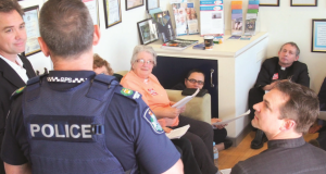 Christian protesters decline to leave the Hon Peter Dutton's office. Photo by Love Makes a Way.