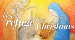 Mary, Joseph and the baby Jesus in the stable. Find refuge this Christmas