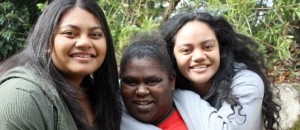 (L–R) Queensland young adults Alieta Molitika, Joyce Waia and Talahiva Taufa at the National Young Adult Leaders Conference in Sydney. Photo by Rohan Salmond.