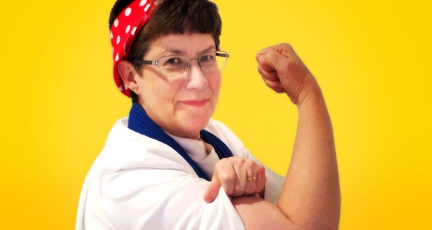 Rev Kaye Ronalds as Rosie the Riveter. Photo by Holly Jewell.