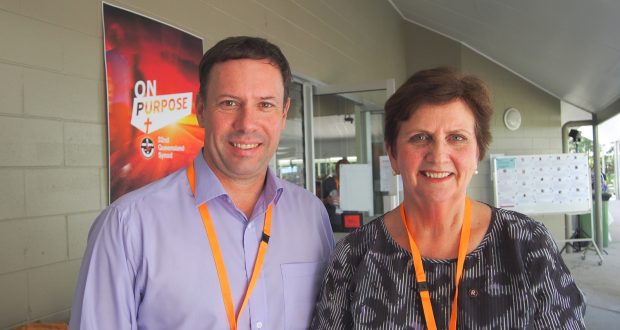 UnitingCare Queensland board member Craig Barke and CEO Anne Cross at the 32nd Synod. Photo by Holly Jewell.