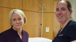 Wesley Hospital chaplain Julie Mackay-Rankin (left) and Clinical Nurse Manager of Maternity Nicola McGlynn.