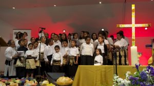 The multigenerational Tongan choir sings opening worship. Photo: Ben Rogers