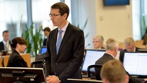 Counsel Assisting Angus Stewart SC at the Royal Commission into Institutional Responses to Child Sexual Abuse. Photo: Royal Commission into Institutional Responses to Child Sexual Abuse